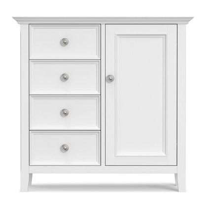 Amherst medium storage cabinet white with four left drawers and right panel door by HouseOfZazla on Tampa Home & Garden Store
