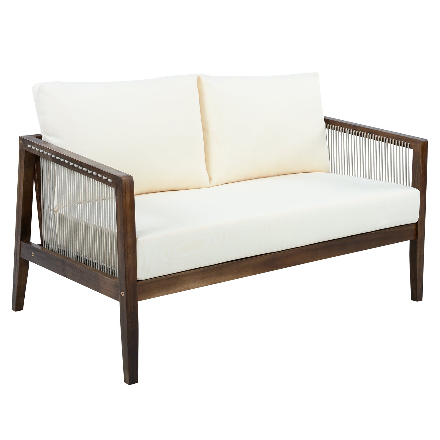 Outdoor Acacia Loveseat and Coffee Table Set