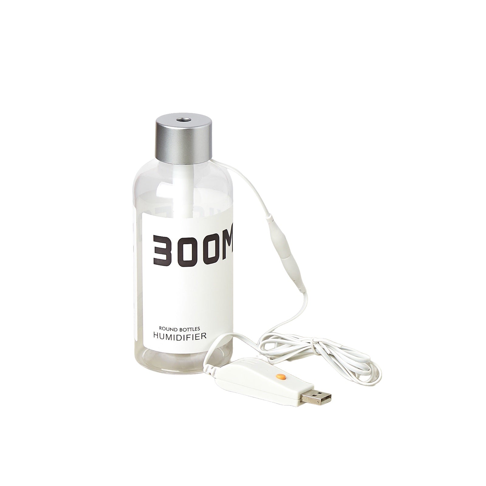 300ml plastic USB humidifier by Rooted Treasures Farms with silver cap and USB cord on Tampa Home & Garden Store