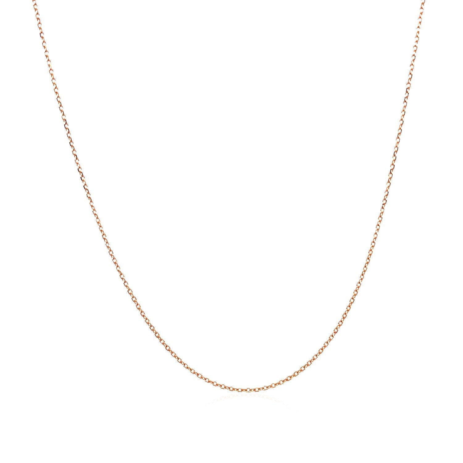14k rose gold diamond-cut cable link necklace 0.7mm by Bids.com on Tampa Home & Garden Store