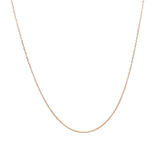 14k rose gold diamond-cut cable link necklace 0.7mm by Bids.com on Tampa Home & Garden Store