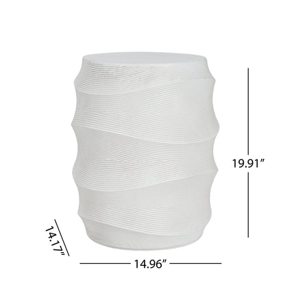 Antique Magnesium Oxide Outdoor and Garden Side Table