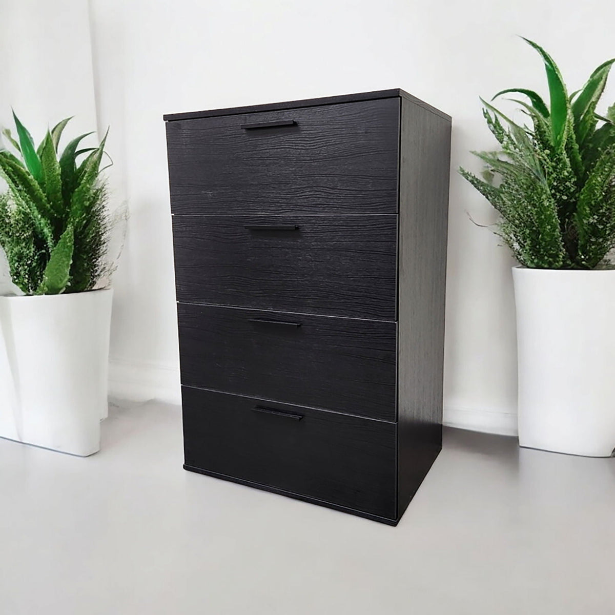 Oliver Farmhouse Jumbo Chest 4-Drawer black woodgrain accent chest by HouseOfZazla on Tampa Home & Garden Store