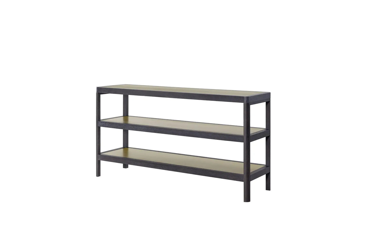 Console Table With Insets Black, dark wood frame, 3-tier shelves Unique Piece Furniture on Tampa Home & Garden Store