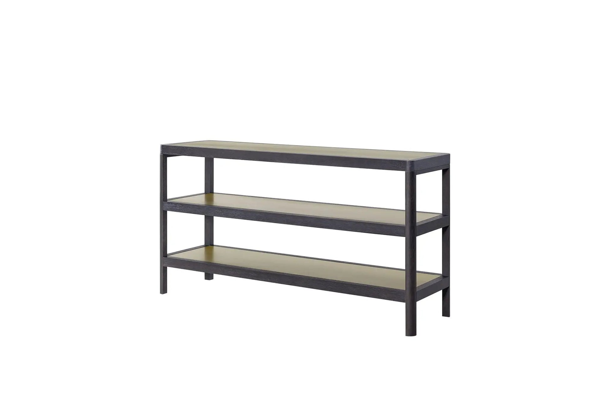 Console Table With Insets Black, dark wood frame, 3-tier shelves Unique Piece Furniture on Tampa Home & Garden Store