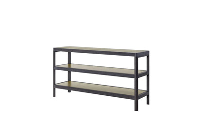 Console Table With Insets Black, dark wood frame, 3-tier shelves Unique Piece Furniture on Tampa Home & Garden Store