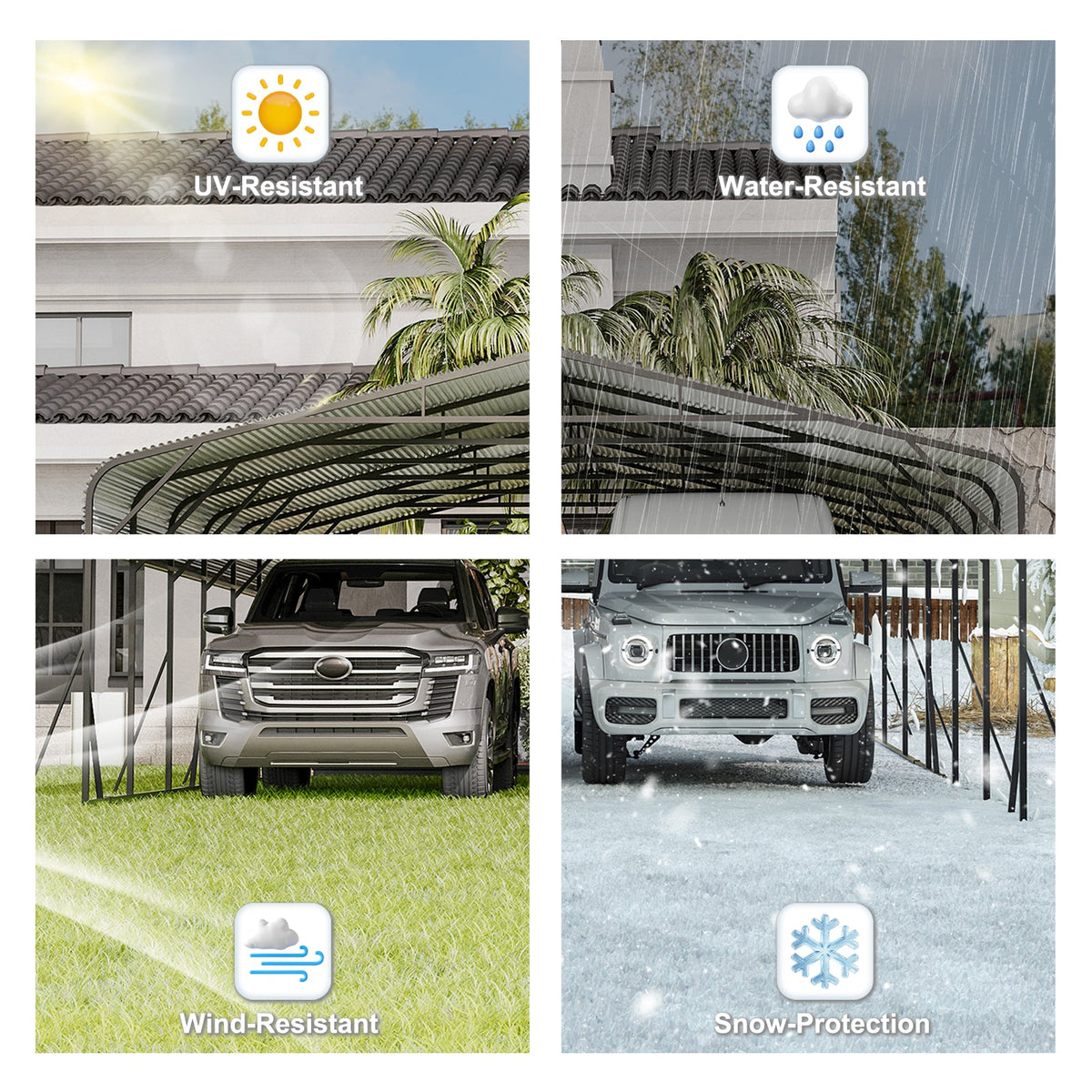 Heavy Duty Carport Canopy 20'X30' by HouseOfZazla with UV, water, wind and snow protection on Tampa Home & Garden Store