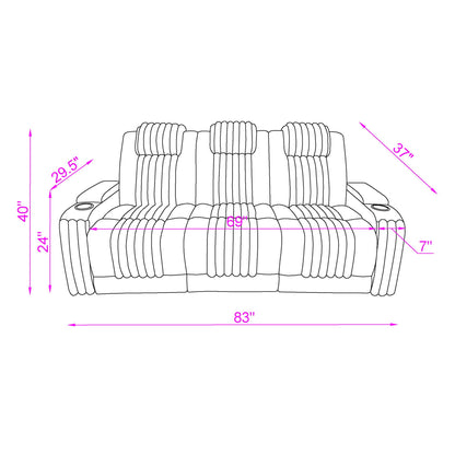 Duran Power Reclining Sofa and Drop Down Table