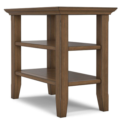 Narrow side table with two open shelves in rustic brown wood by HouseOfZazla on Tampa Home & Garden Store