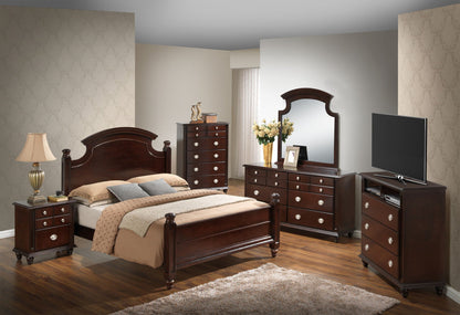 Bed Hand Carved Traditional panel bed in dark wood with curved headboard from HouseOfZazla on Tampa Home & Garden Store