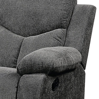 Kalen chenille gray reclining sofa arm close-up with textured fabric Unique Piece Furniture on Tampa Home & Garden Store
