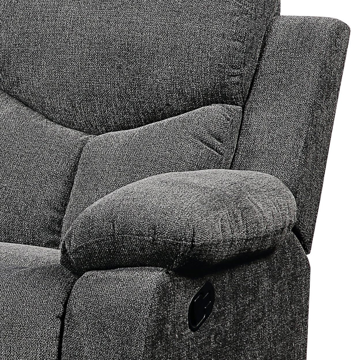 Kalen Chenille Sofa With Drop Down Table gray recliner arm with side control on Tampa Home & Garden Store