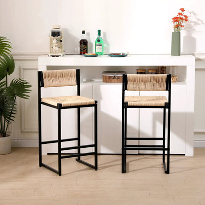 Bar Stools Paper Rope Weave Dining Chairs