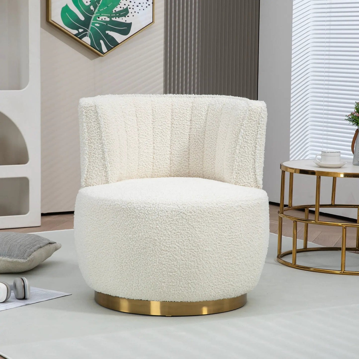 360 Degree Swivel Cuddle Barrel Accent Sofa Chair