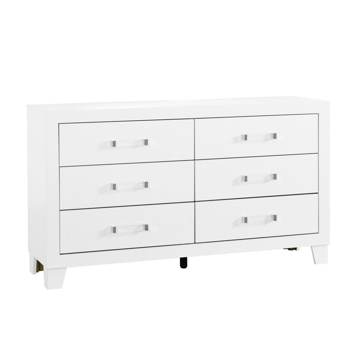 White dresser with acrylic hardware, six-drawer storage by HouseOfZazla on Tampa Home & Garden Store
