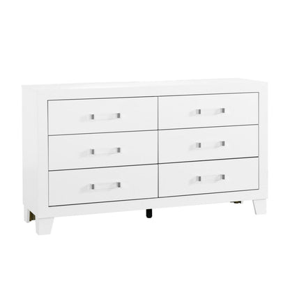 White dresser with acrylic hardware, six-drawer storage by HouseOfZazla on Tampa Home & Garden Store
