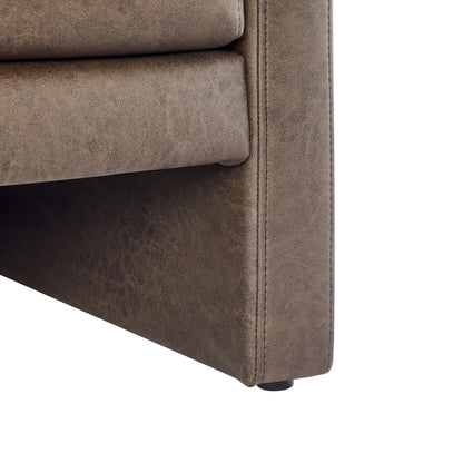 Tulo Arm Chair with coil spring seating in dark brown leather on Tampa Home & Garden Store