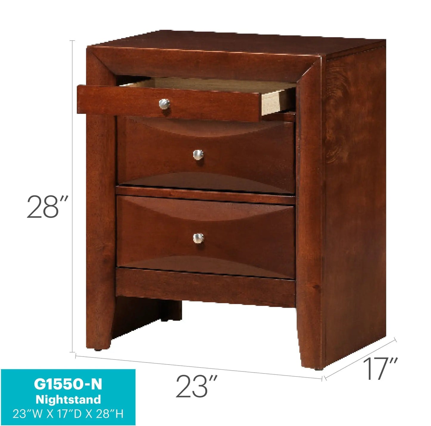Modern Design Nightstand with Durable Wood Veneer