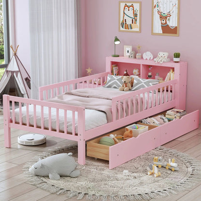 Bed With Headboard Storage and Under Bed Drawers