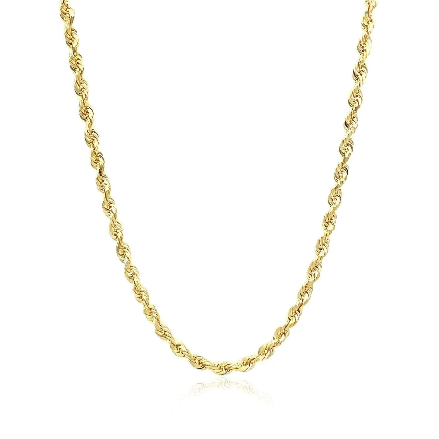 2.75mm 10k yellow gold solid diamond-cut rope chain necklace on Tampa Home & Garden Store