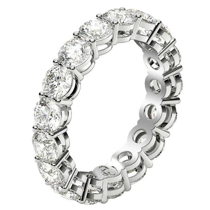 Round cut lab grown diamond eternity ring in 14k white gold, 3 cttw FG/VS2, by Bids.com on Tampa Home & Garden Store