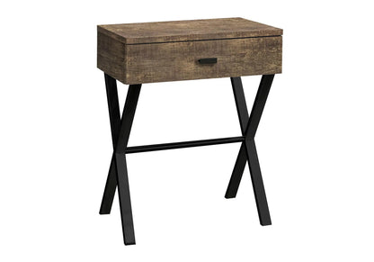 Accent Side X Table Storage Drawer Modern