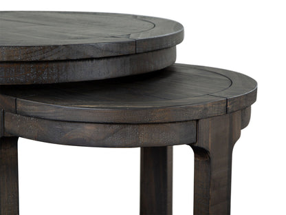 Boswell Round Nesting End Table in Peppercorn