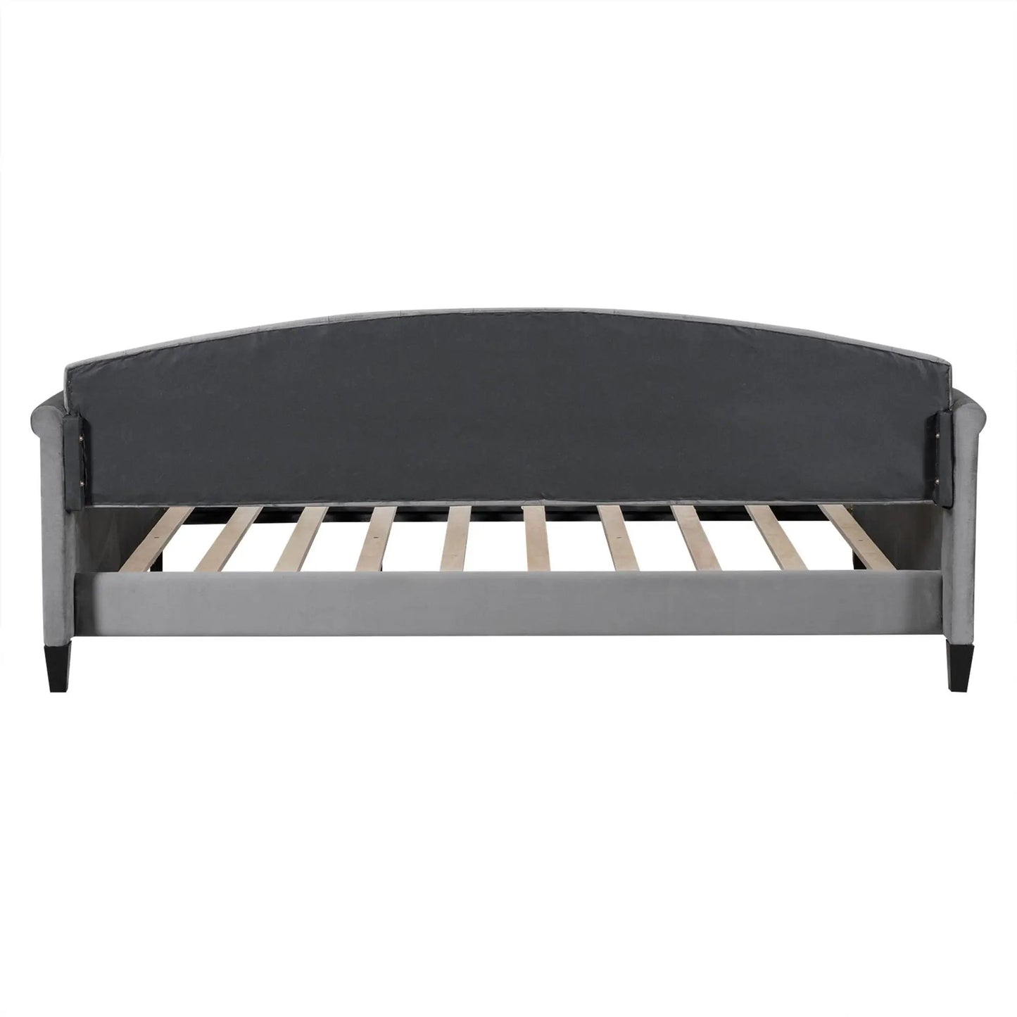 Modern Tufted Button Daybed dark gray fabric with wood slat base Unique Piece Furniture on Tampa Home & Garden Store