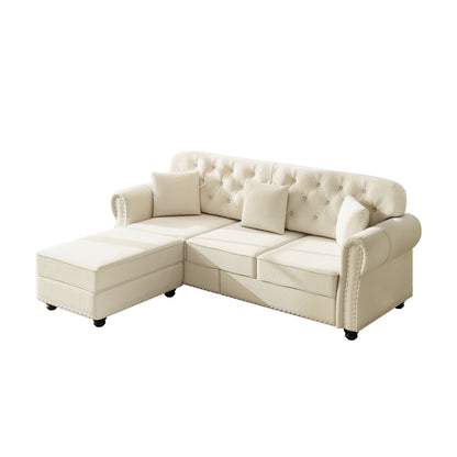 Upholstered Sofa Set with Nailhead and Pillows