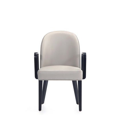 Modern Upholstered Beech And Wooden Armchair
