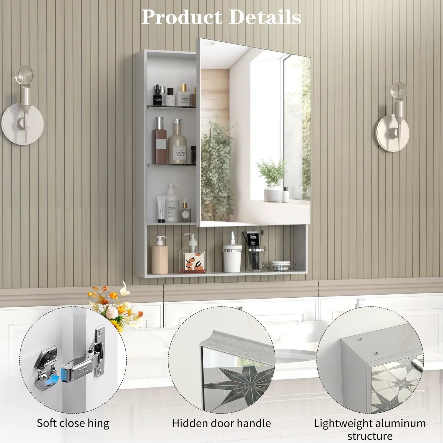 Medicine Cabinet With Mirror for Bathroom