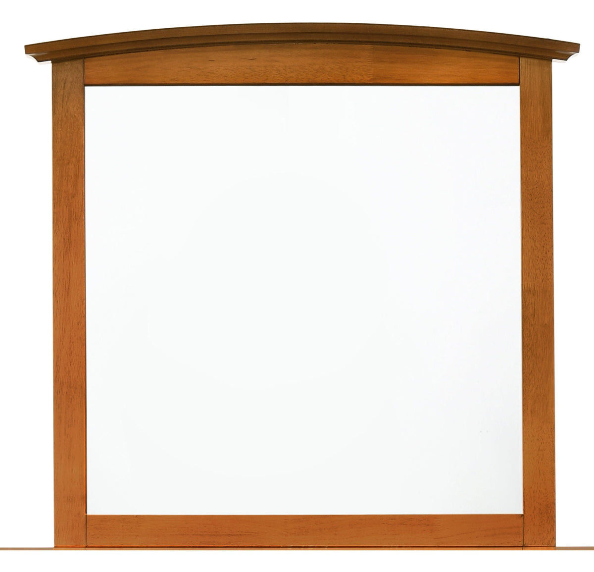 Elegant wall mirror with warm oak wood veneer frame and curved crown molding by HouseOfZazla on Tampa Home & Garden Store