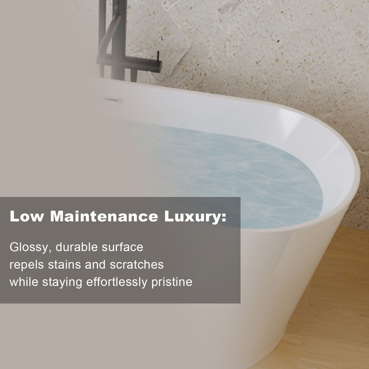 Glossy freestanding bathtub by HouseOfZazla with toe-tap drain, white curved tub on Tampa Home & Garden Store