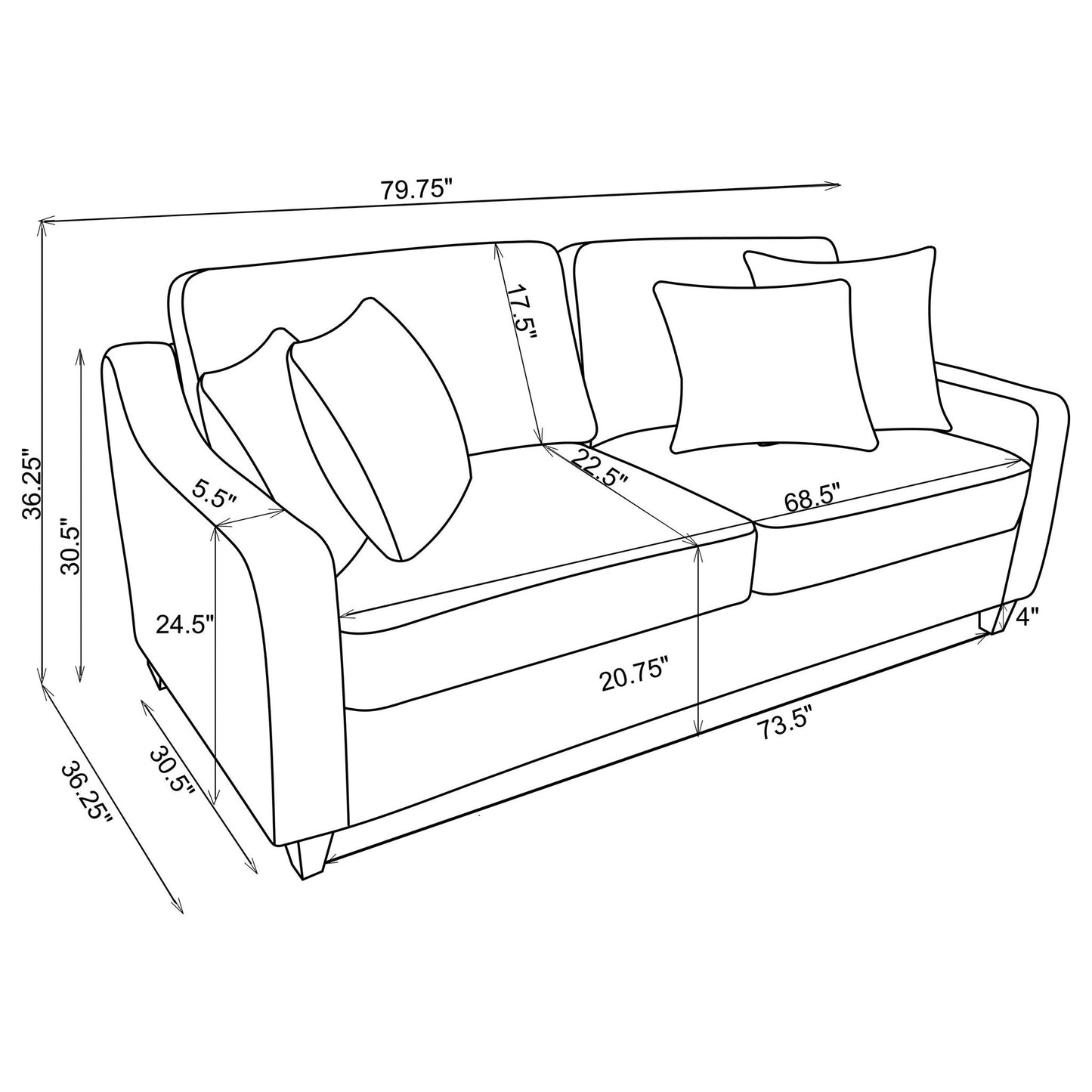 Mahaffey Upholstered Sofa and Beige Chenille