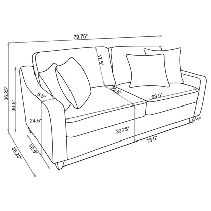 Mahaffey Upholstered Sofa and Beige Chenille