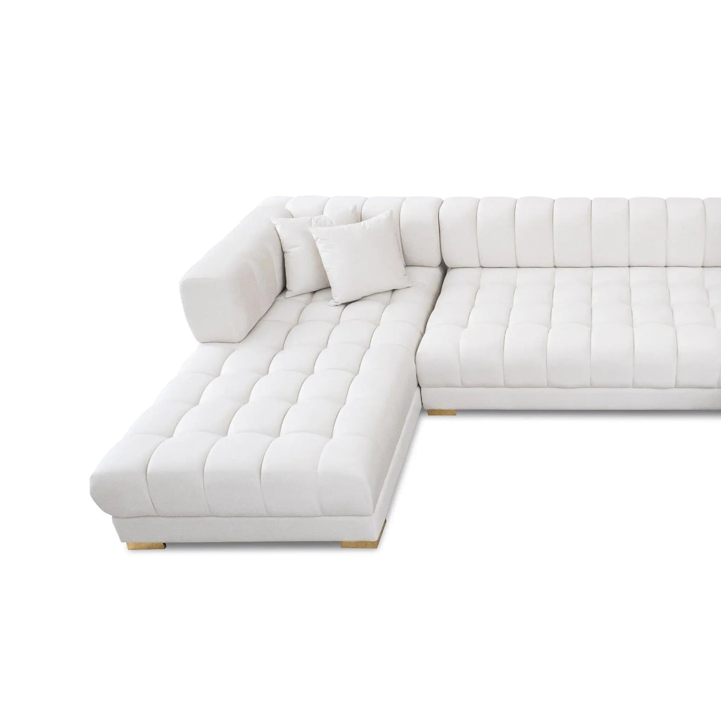 Marlow - U Shape Corner Sofa, white tufted stationary sectional by Unique Piece Furniture on Tampa Home & Garden Store