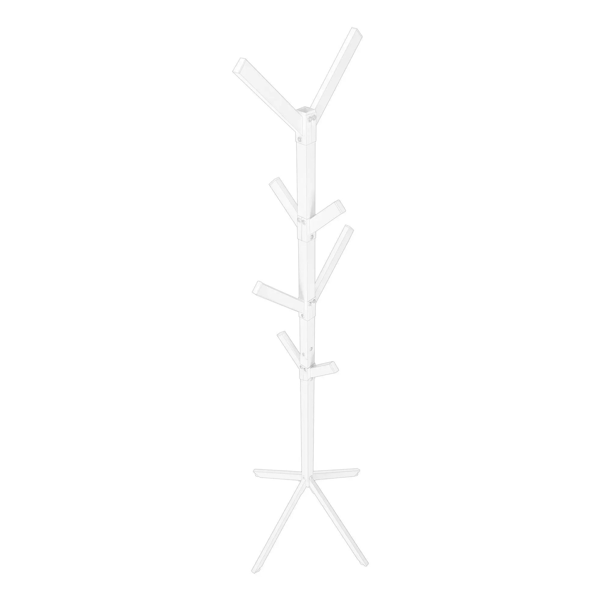 Freestanding coat rack with 8 hooks, white contemporary hall tree by Unique Piece Furniture on Tampa Home & Garden Store