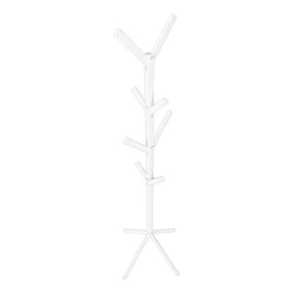 Freestanding coat rack with 8 hooks, white contemporary hall tree by Unique Piece Furniture on Tampa Home & Garden Store