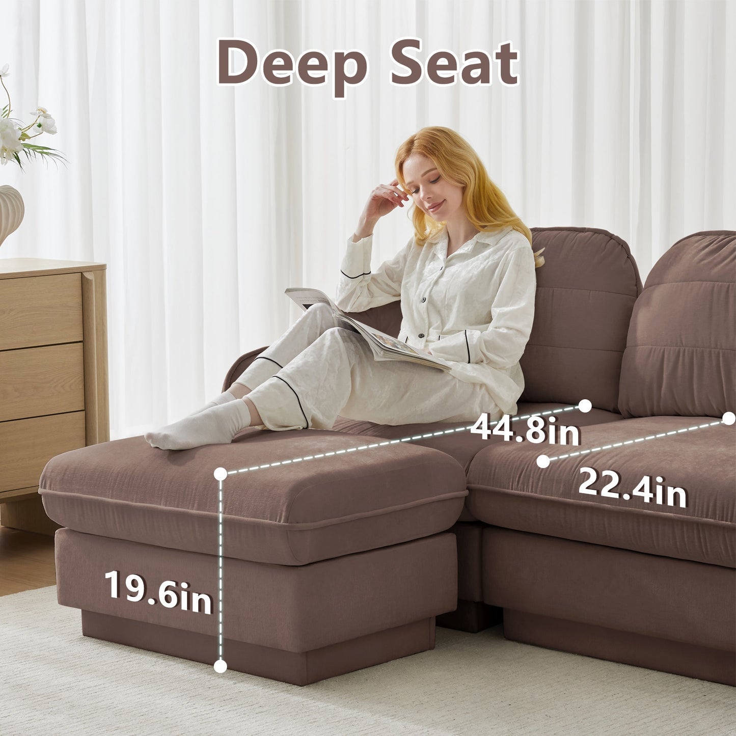 Elegant Chenille Cloud And A Four Seater Sofa