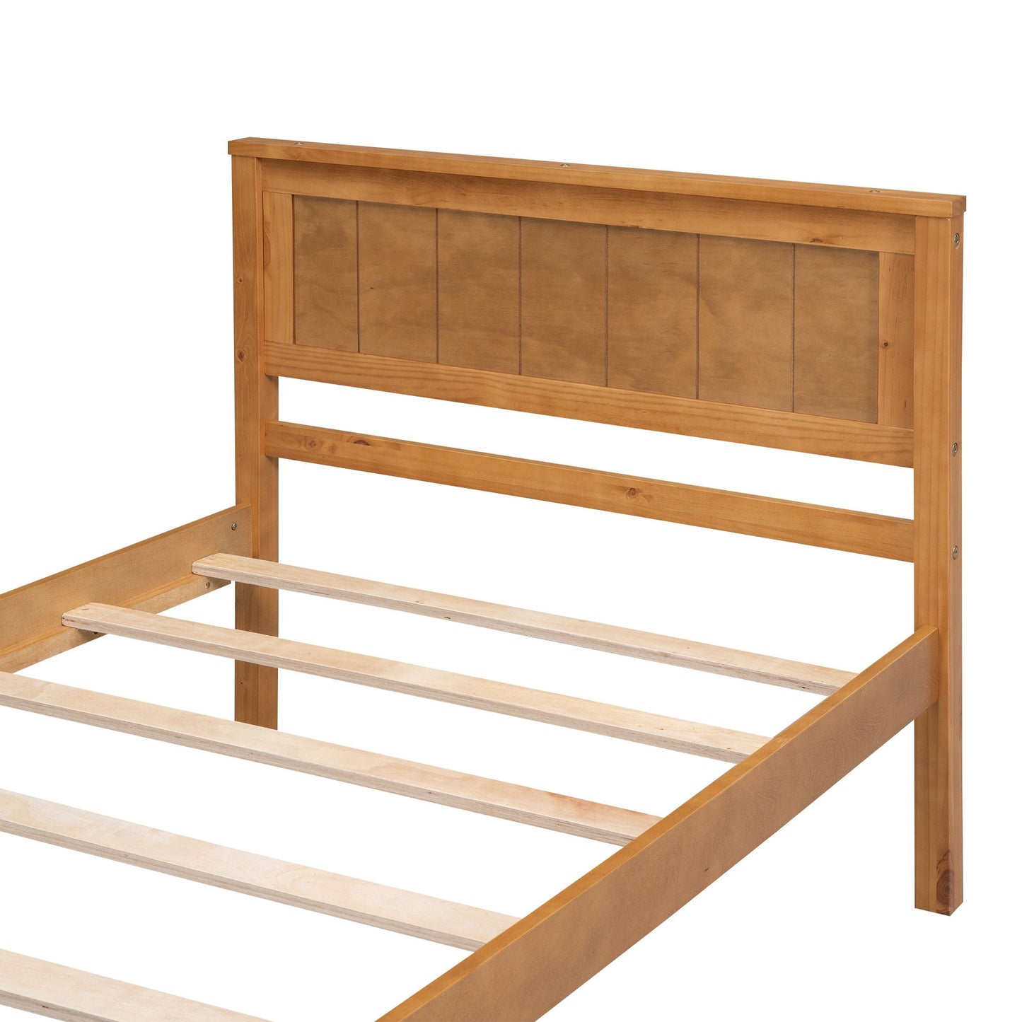 Strong Espresso Wood Platform Bed and Headboard
