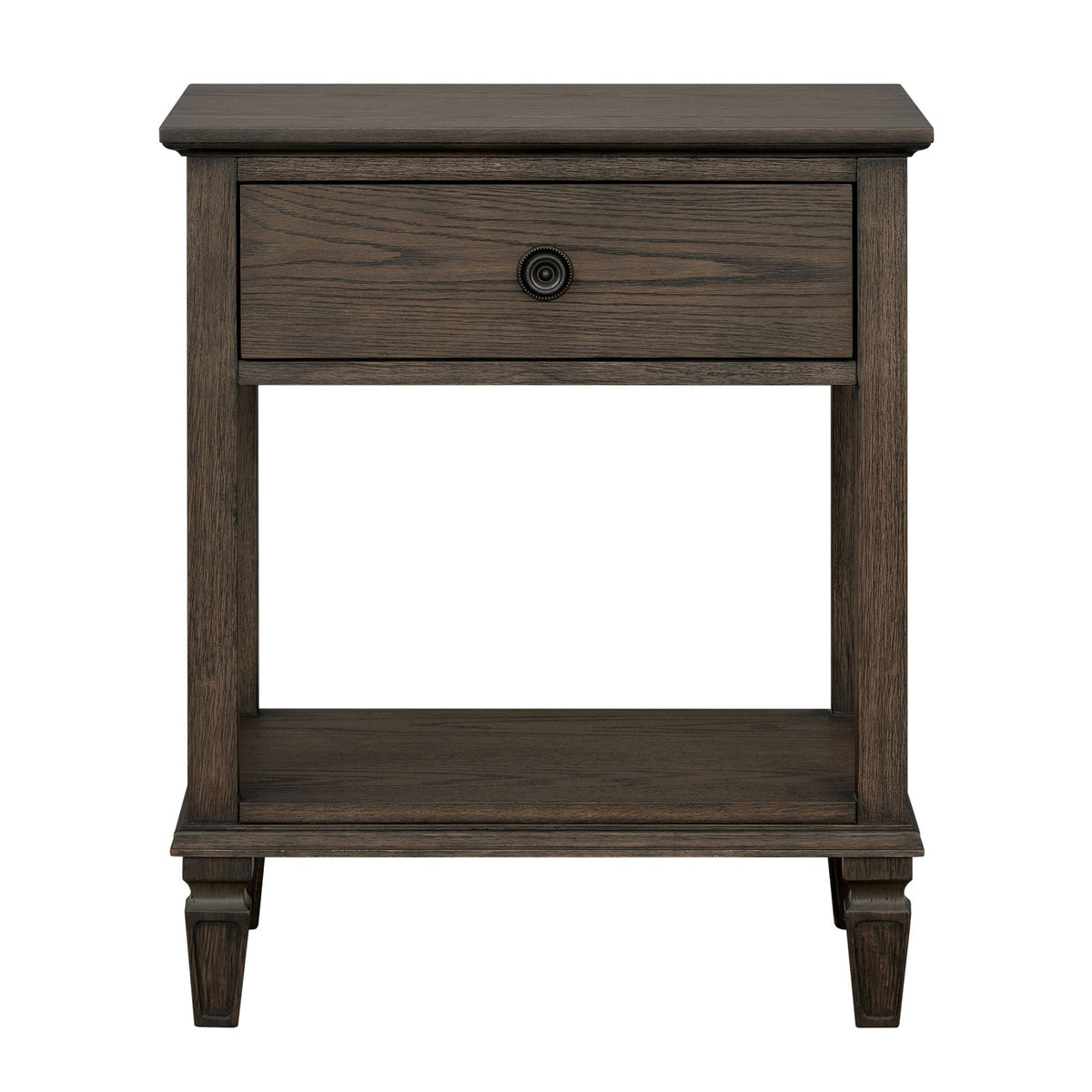 Bedside table with drawer and shelf in dark brown solid wood by HouseOfZazla on Tampa Home & Garden Store