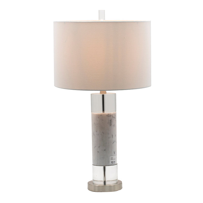 Sculpted Marble & Crystal Cylinder Table Lamp with beige shade by HouseOfZazla on Tampa Home & Garden Store