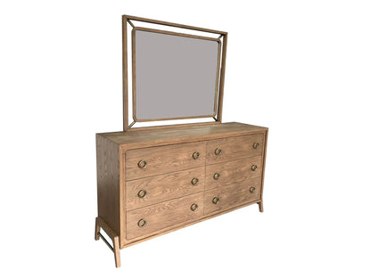 Mirror Light Brown Finish for Dresser Mounted