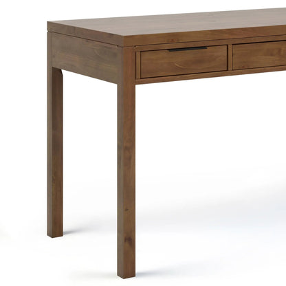 Hollander Desk brown solid wood writing desk with black drawer pulls Unique Piece Furniture on Tampa Home & Garden Store