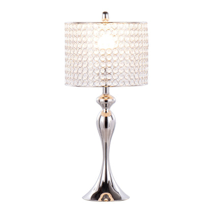 Ashland contemporary table lamp with round clear crystal beads, polished nickel, HouseOfZazla on Tampa Home & Garden Store