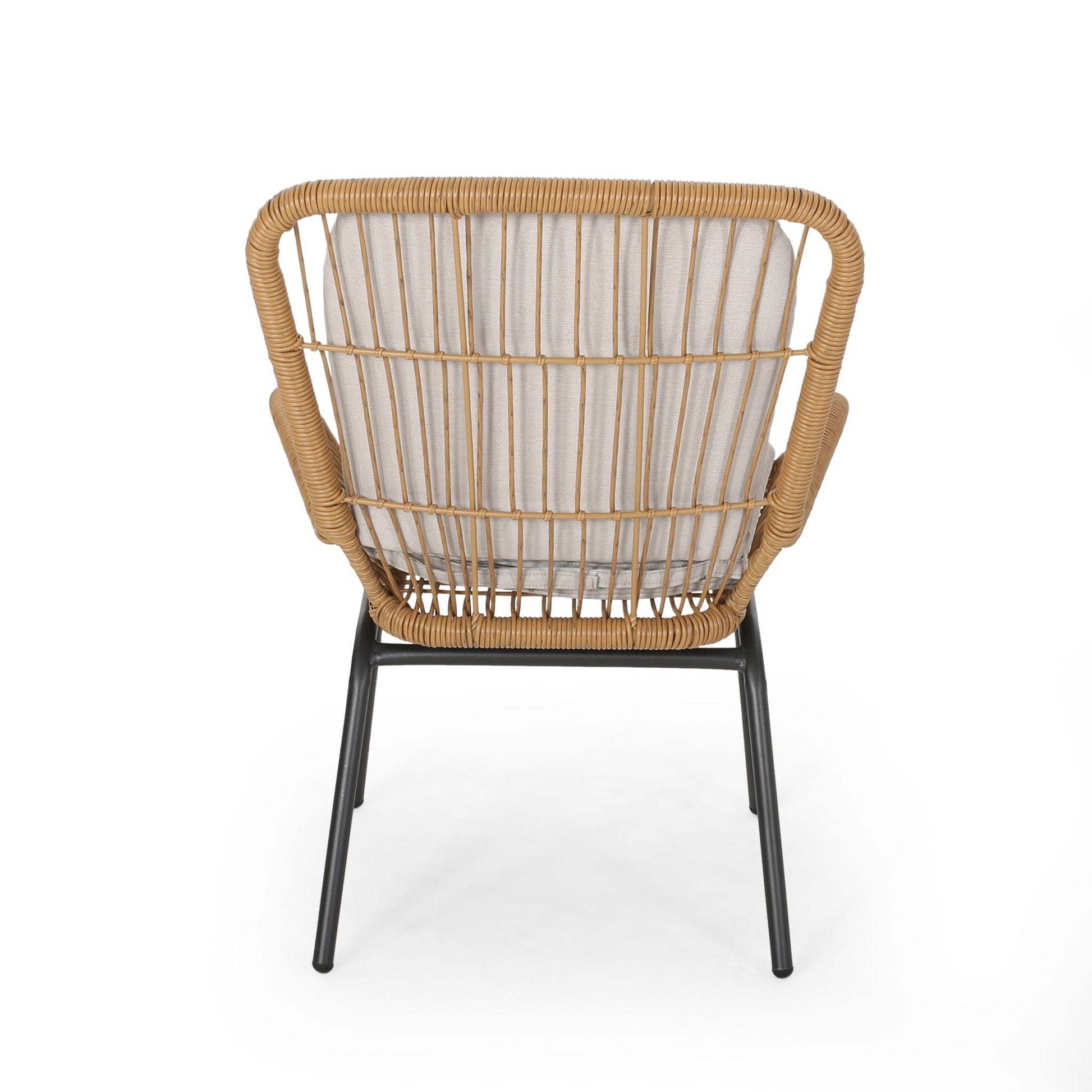Outdoor wicker club chairs set of 2 with light gray cushions by HouseOfZazla on Tampa Home & Garden Store