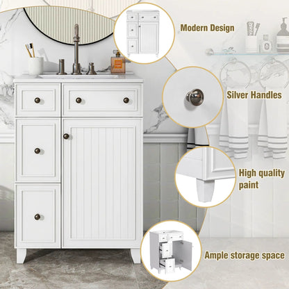 Transitional Bathroom Vanity With Ceramic Sink