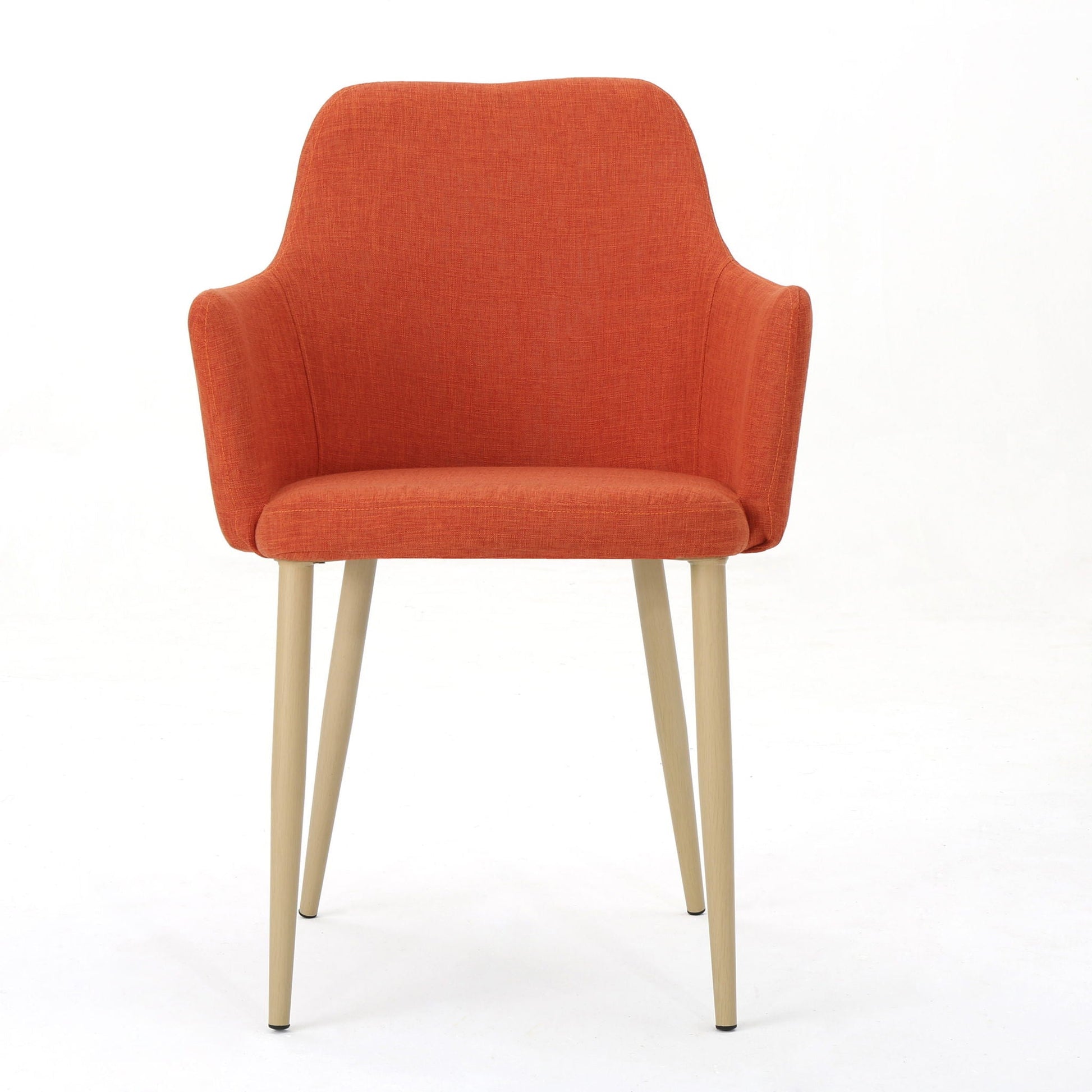 Elegant dining chair with contoured back in orange upholstery, HouseOfZazla armchair on Tampa Home & Garden Store