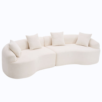 4 Seater fabric sofa by HouseOfZazla in cream upholstery with multiple cushions on Tampa Home & Garden Store