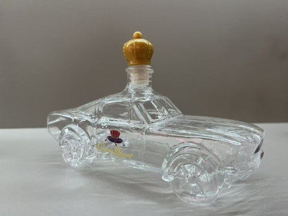 Mustang Car Whiskey Decanter clear glass with gold crown stopper by Moktan Sabai on Tampa Home & Garden Store